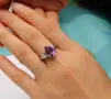 Сребърен комплект с естествен лилав аметист , снимка 11