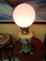 Страхотна антикварна настолна лампа бронз и порцелан , снимка 6