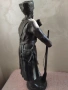 Старинна авторска  метална склуптора на казак , снимка 2