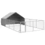 vidaXL Открита кучешка колиба с бягаща пътека 7x3x1,9 m, снимка 1