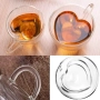 Двустенна стъклена термо чаша във формата на сърце, снимка 14