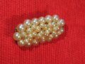 СТАРИННА ПЕРЛЕНА ЗЛАТИСТА БРОШКА 22819, снимка 2