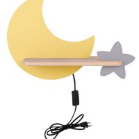 LED Детска лампа с рафтче Луна и звезда, снимка 5 - Лампи за стена - 42402220
