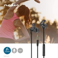 Слушалки високо качество - Nedis Sport Headphones, Wired, in-Ear, 1.2 m Cable, Black, снимка 6 - Слушалки и портативни колонки - 42168012