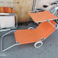 шезлонг на колела + сенник, сгъваем стол за плаж на колела , снимка 1 - Къмпинг мебели - 41735919