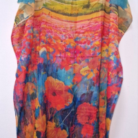 Туника-рокля за плажа в модерни цветни принтове и в свободна права кройка, универсален размер, снимка 3 - Рокли - 44748666