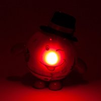 2 броя LED Светеща коледна топка Снежен човек с шапка,10см, снимка 2 - Други стоки за дома - 42688727
