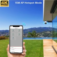 8K! 8MPx PTZ 5хZoom Wi-Fi Смартфон Контрол Видеодомофон Интерком PIR Сензор за Откриване на Движение, снимка 9 - Комплекти за видеонаблюдение - 41371604