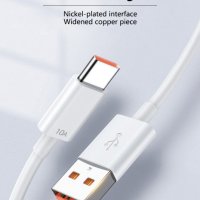 Супер Бърз заряден кабел 120 W 10 A USB Type C бързо зареждане за зарядно за Xiaomi Samsung Huawei H, снимка 2 - Резервни части за телефони - 42338784