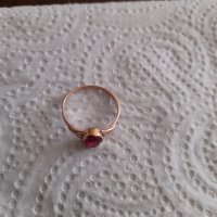 Руски златен пръстен с рубин , снимка 4 - Пръстени - 44358910