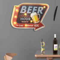 Светеща ретро табела Beer Бира Декорация на барове метални стенни декорации ретро тенекиени знаци , снимка 11 - Антикварни и старинни предмети - 44149897