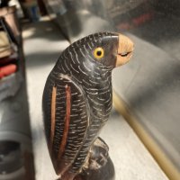 Страхотна фигура статуетка на папагал от рог, снимка 1 - Антикварни и старинни предмети - 41646617