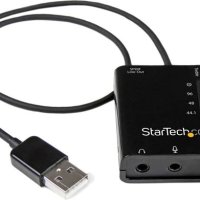 USB стерео аудио адаптер, външна звукова карта с SPDIF цифрово аудио и стерео микрофон, снимка 1 - Кабели и адаптери - 41526579