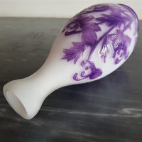 Красива ваза НАНСИ DAUM NANCY сецесион лилава реплика, снимка 7 - Вази - 40890529