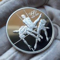 Юбилейна сребърна монета 15 Dollars - Elizabeth II Olympics; I.O.C. coinage, снимка 2 - Нумизматика и бонистика - 41675380