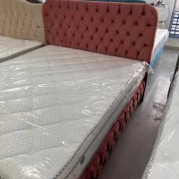 Боксспринг тапицирано легло с матрак и топер с модерен дизайн с място за съхранение , снимка 5 - Спални и легла - 42691029