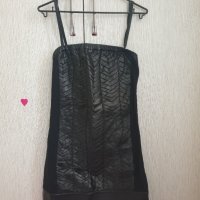 Кожена рокля Patrizia Pepe + подарък чантичка на Lulu Castagnette, снимка 1 - Рокли - 41696528