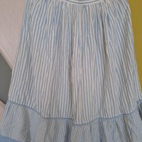 Лятна разкроена пола в бяло и синьо, снимка 2 - Поли - 41578530