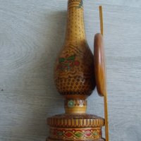 № 7001 стара дървена декоративна газена лампа  , снимка 2 - Други ценни предмети - 40825561