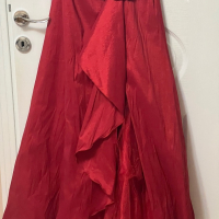 Нова дълга официална червена рокля размер S, снимка 4 - Рокли - 44647744
