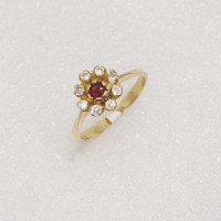 Златни пръстени с сапфири, рубини и диаманти- 18К, снимка 3 - Пръстени - 39790245