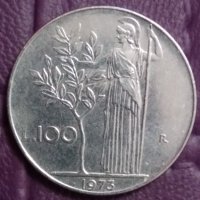 100 лири Италия 1973, снимка 2 - Нумизматика и бонистика - 34778408