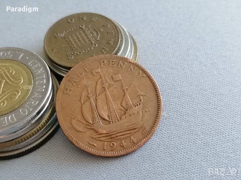 Монета - Великобритания - 1/2 (половин) пени | 1944г., снимка 1