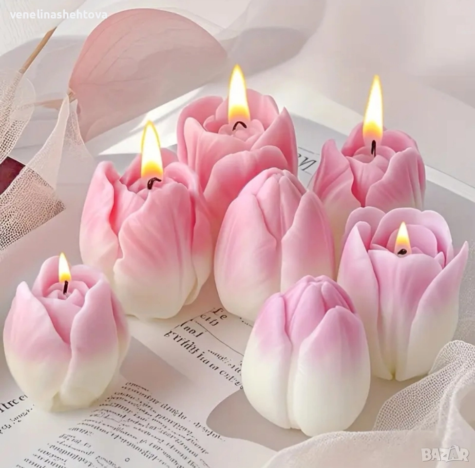 3D 3 модела лале лалета силиконов молд форма за свещи гипс сапун смола фондан за декорация на торта , снимка 1