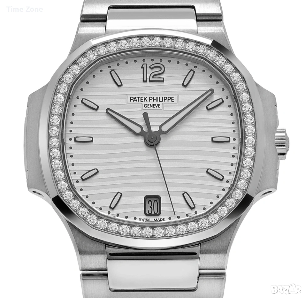 Patek Philippe Nautilus 35mm Steel Diamond White Dial Дамски, снимка 1