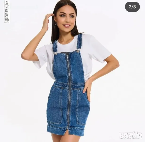 Дънкова дамска рокля S , снимка 1