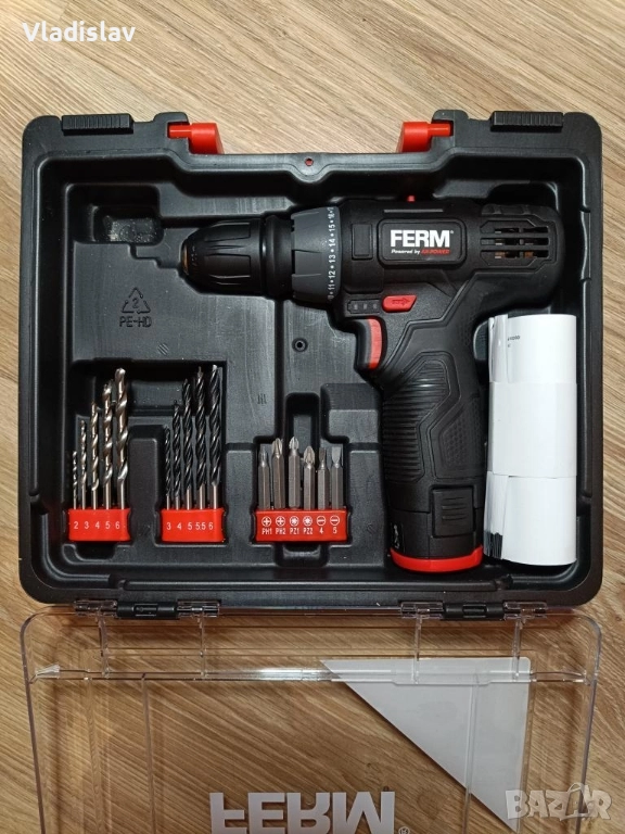 Акумулаторна бормашина FERM AX 12 V, снимка 1
