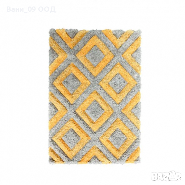 Красив килим в сиво и жълто, снимка 1