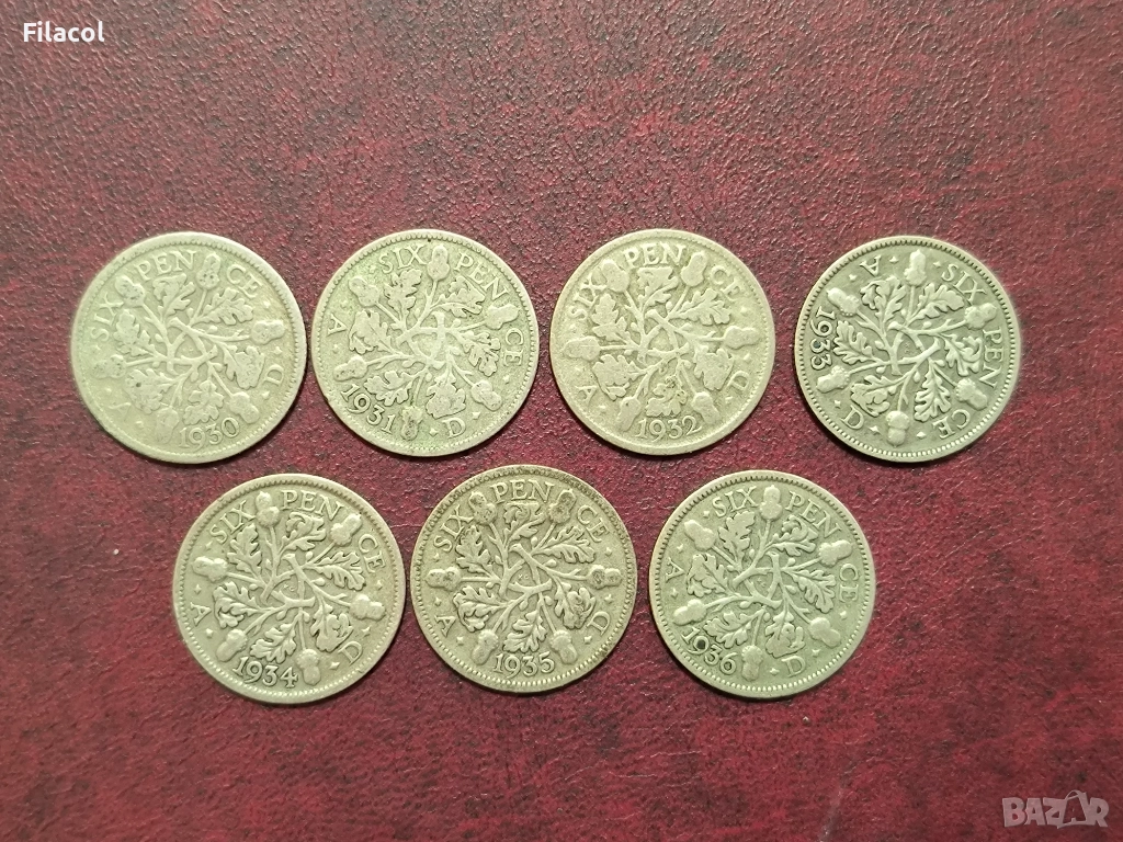 Великобритания серия 6 пенса 1930 - 1936 г. Джордж V, снимка 1