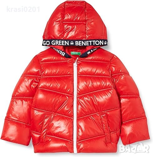 Зимно, пухено яке на Benetton! 12-18месеца, 82см., снимка 1