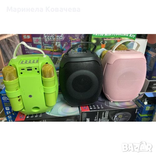 НОВ МОДЕЛ!! Преносима Bluetooth безжична Тонколона JQS 403 с два микрофона и LED светлини , снимка 1