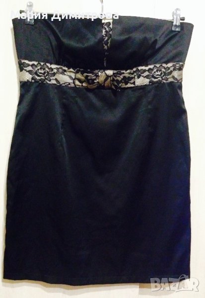 Малка черна рокля с дантелени орнаменти, снимка 1