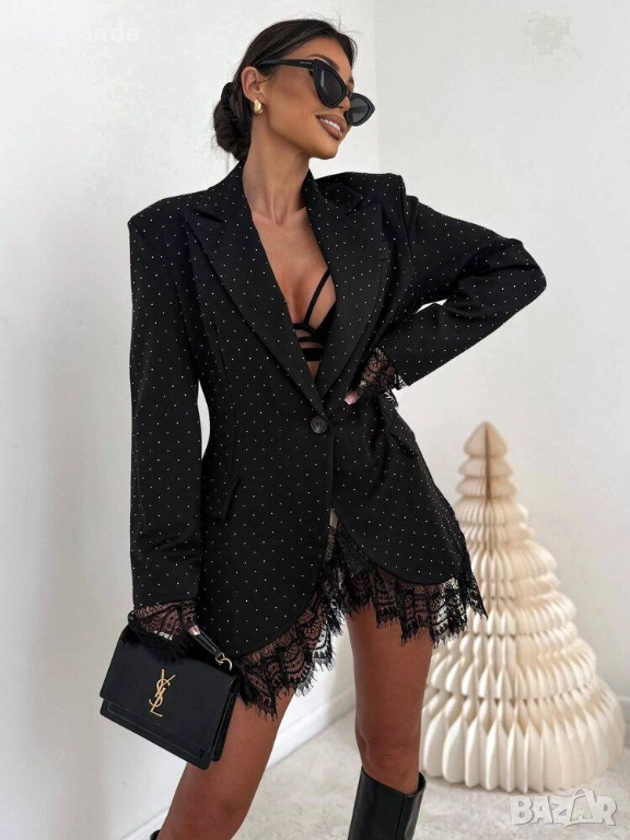 Сако с камъни и дантела , снимка 1