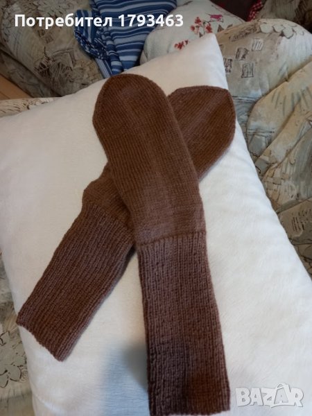 Ръчно плетени мъжки чорапи от вълна размер 44, снимка 1