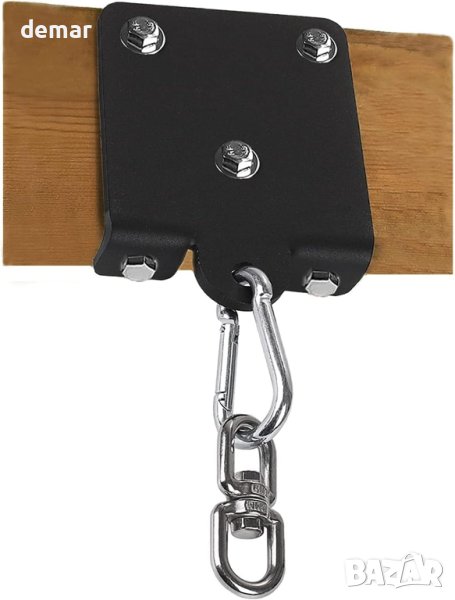 VANROUG Стоманена черна кука за дървена греда за тренировки по бокс, въздушна йога, люлка и хамак, снимка 1