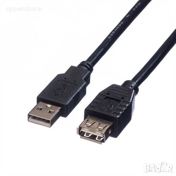 Кабел USB2.0 A-A M/F, 0.8m SS301073, снимка 1