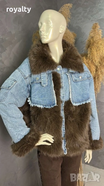 Дамско Зимно Яке Деним Парка, снимка 1