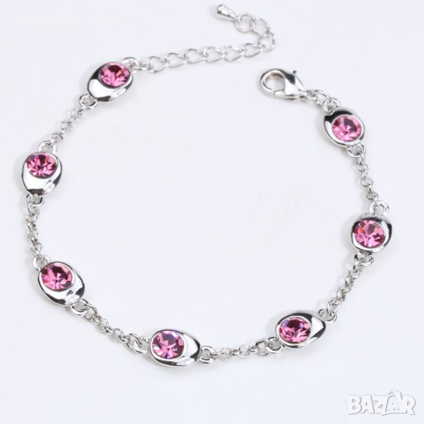 Гривна медицинска стомана със сапфири, снимка 1