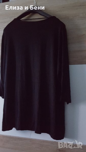 Макси размер черна блуза с ефектно деклоте 3ХЛ, снимка 1