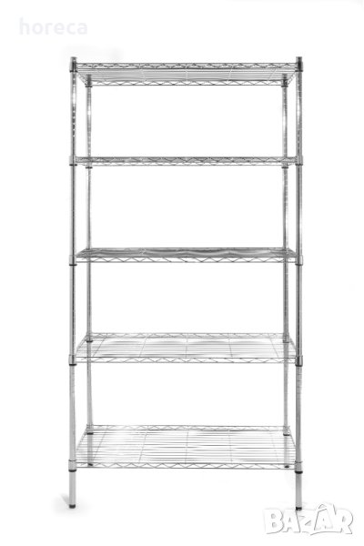 Стелаж за съхранение - 5 рафта, хромирано покритие, снимка 1