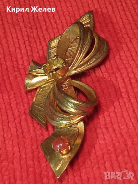 СТАРИННА БРОНЗОВА с ПОЗЛАТА СКЪПОЦЕННА АРТ ДЕКО МАЙСТОРСКА БРОШКА ПАНДЕЛКА РЕТРО БИЖУ 27942, снимка 1