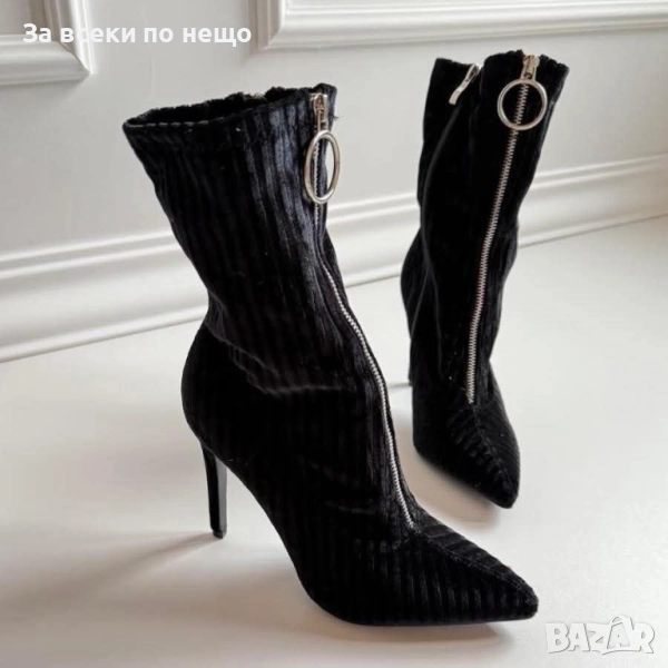 Дамски Черни Зимни Боти На Ток Код S31, снимка 1