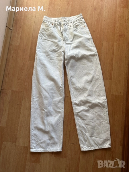 H&M бели широки дънки, отлични, 32, снимка 1