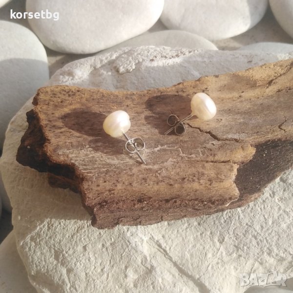 Обеци естествени перли 8011, снимка 1