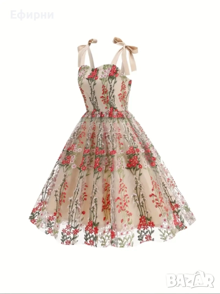 рокля бродерия, Нежна рокля бродерия, Елегантна рокля, снимка 1