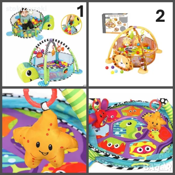 Център за игра с матрак за активност и кошара за бебета, снимка 1
